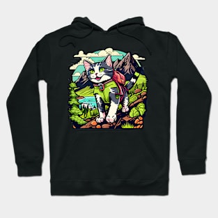 Cat Hiking - Colorful Cat Kitten Lover Hoodie